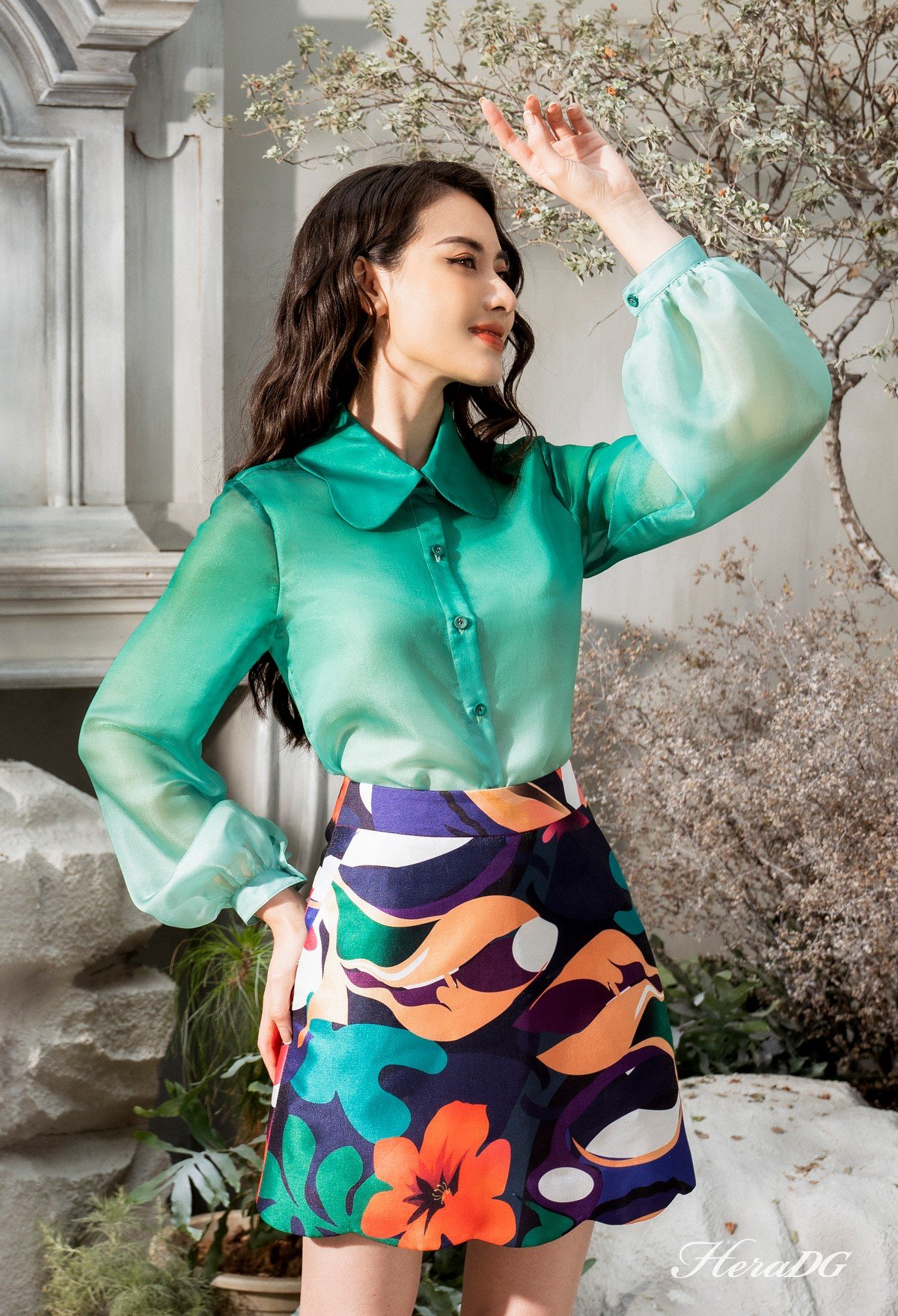 Áo sơ mi cổ vòng