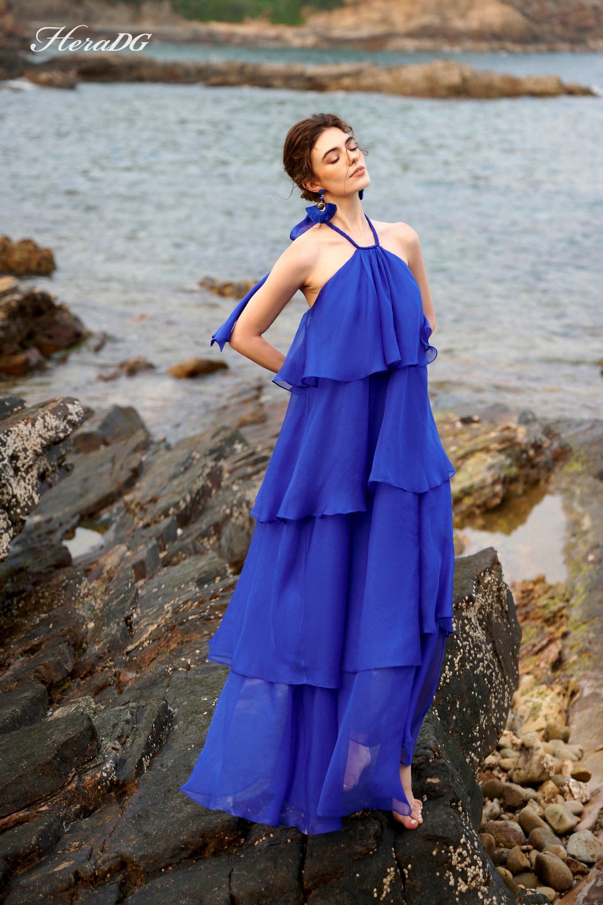 Đầm maxi 4 tầng
