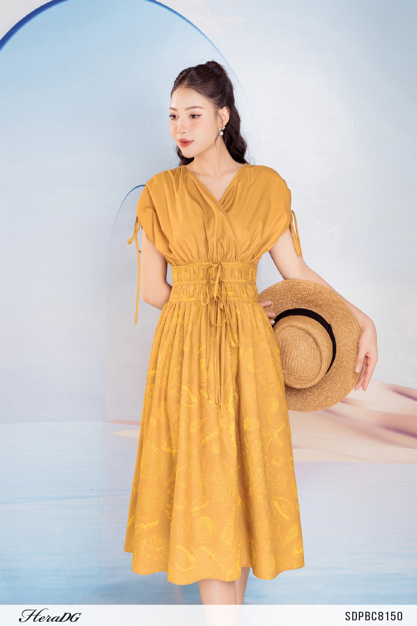 Đầm xoè vai chờm