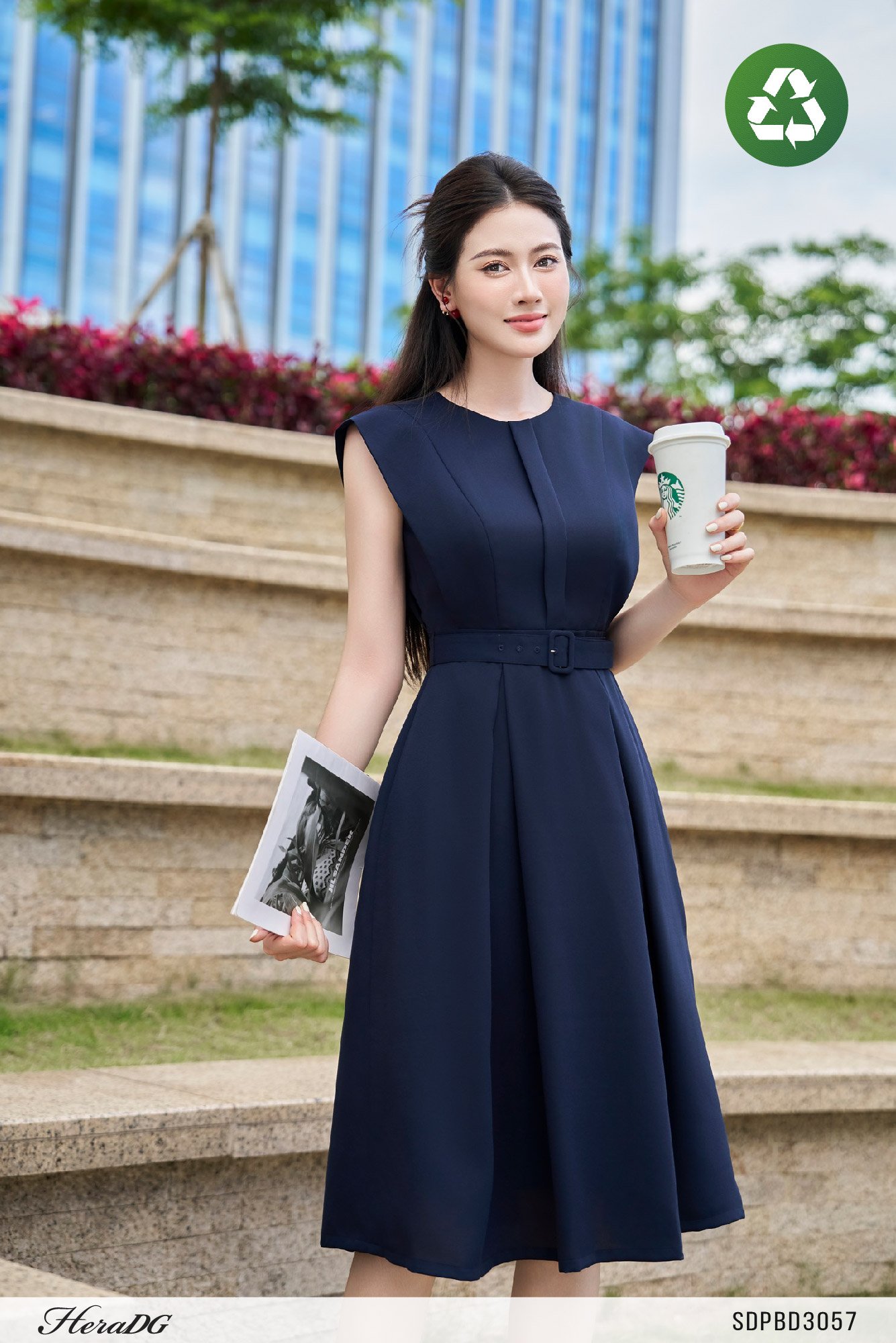 Đầm dáng A tay chờm