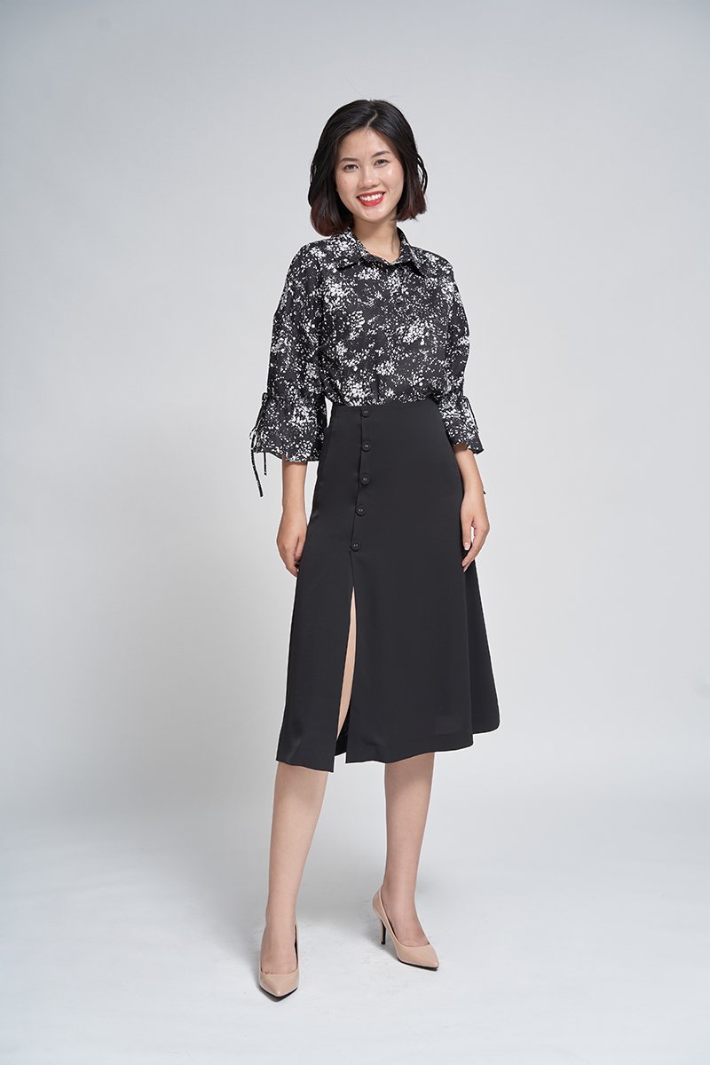 Chân váy A xẻ trước