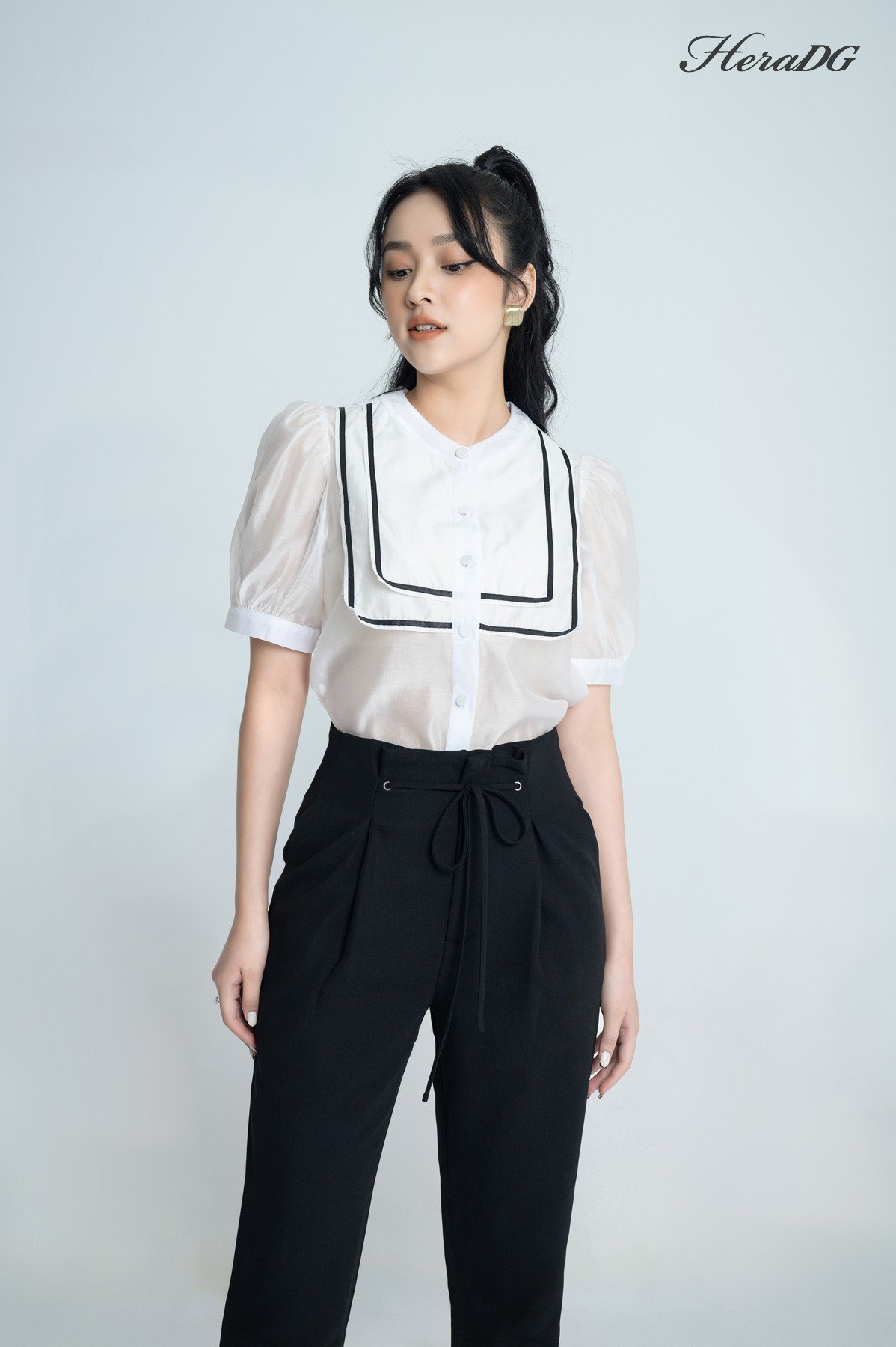 Quần baggy dài thắt nơ trước