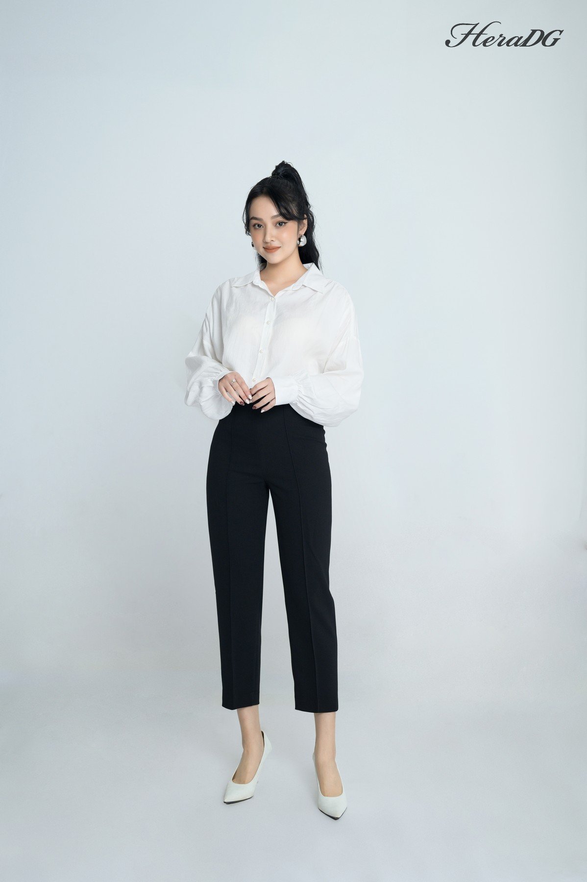 Quần dài ống côn cạp chéo