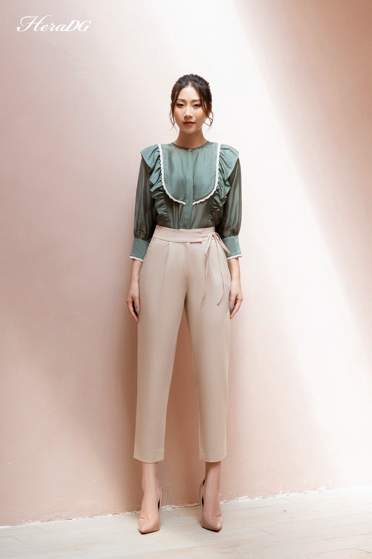 Quần baggy cạp buộc nơ
