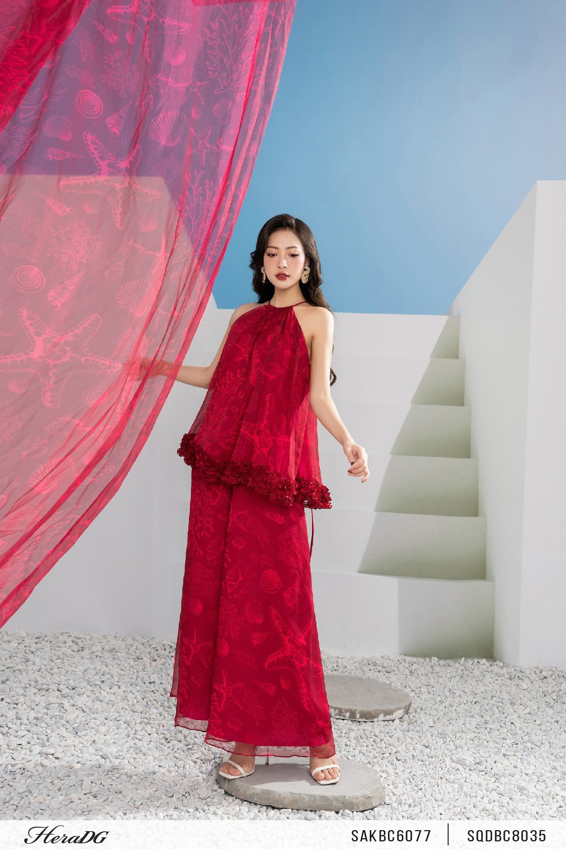 Quần suông cạp cao