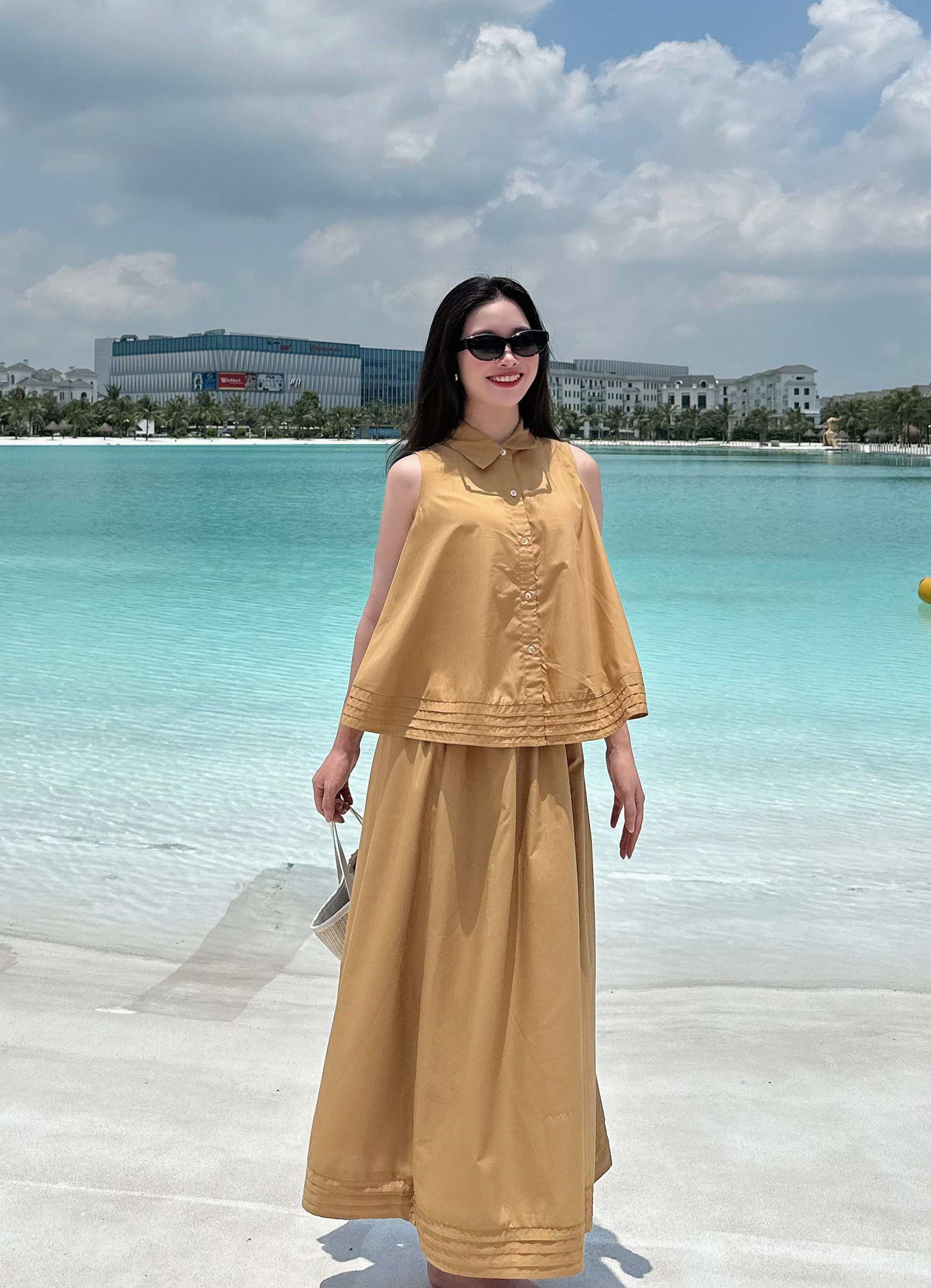 Sét bộ áo poplin, chân váy