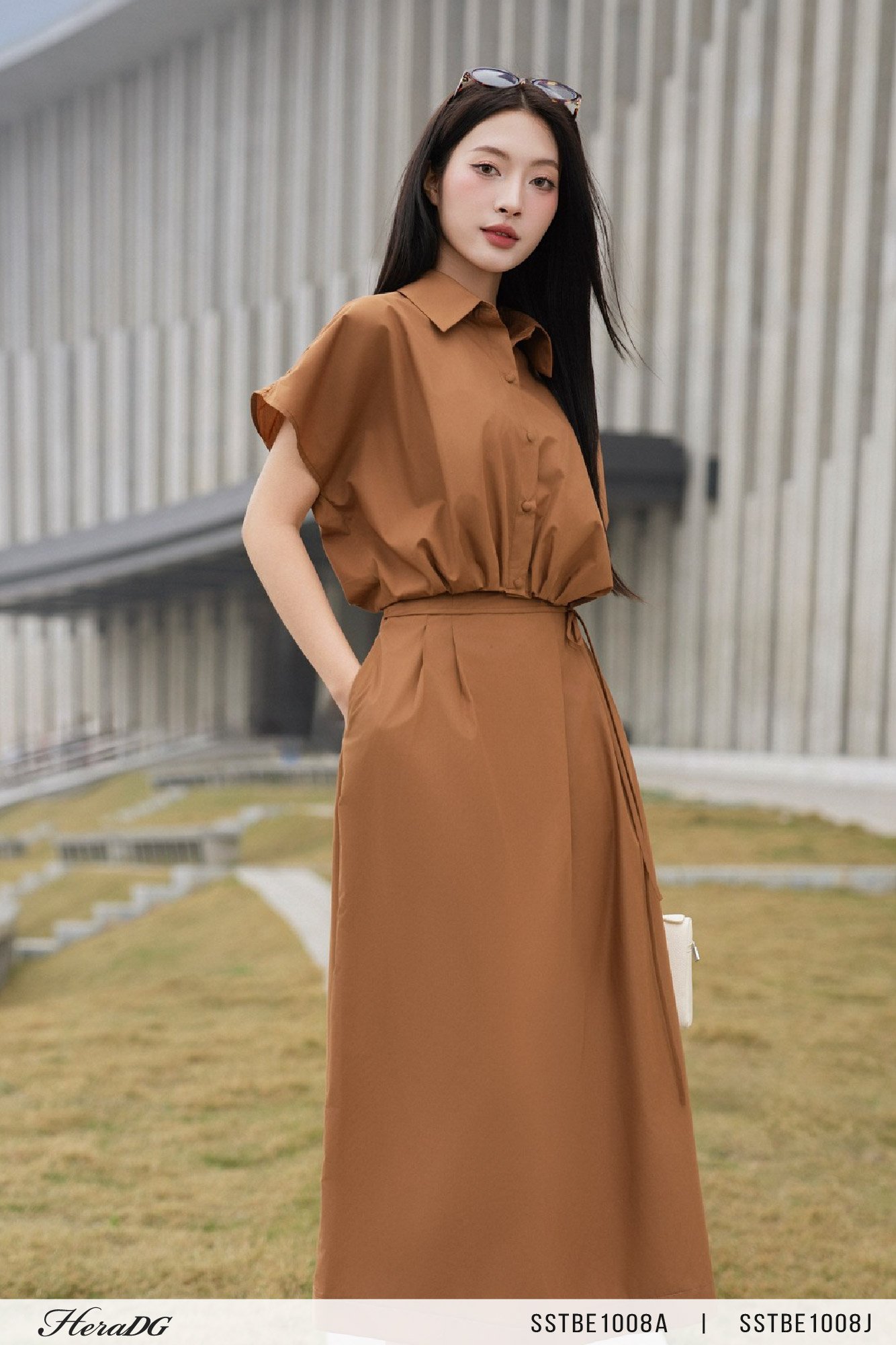 Áo kiểu tay liền, chun gấu xếp ly