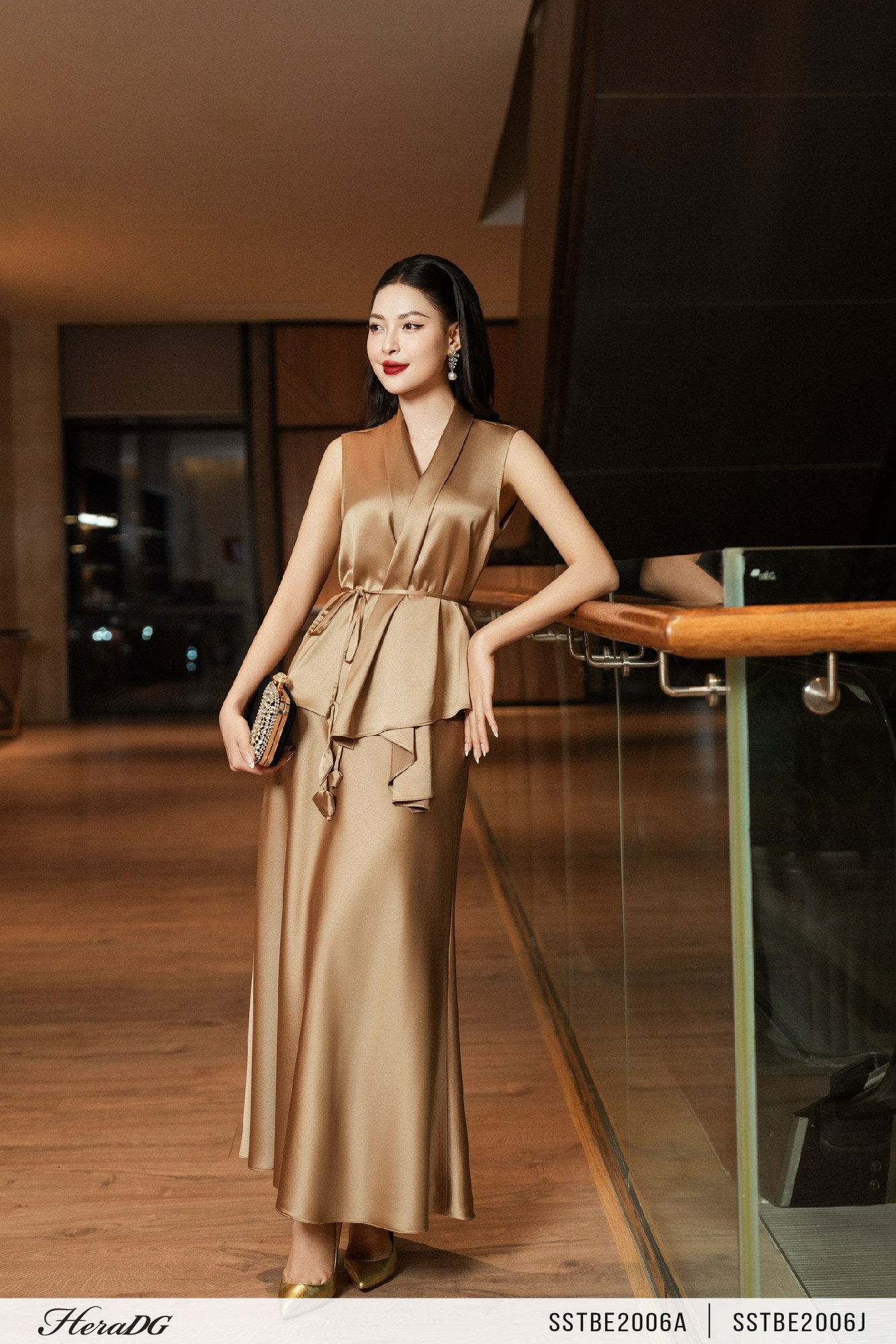 Chân váy lụa đuôi cá dáng dài