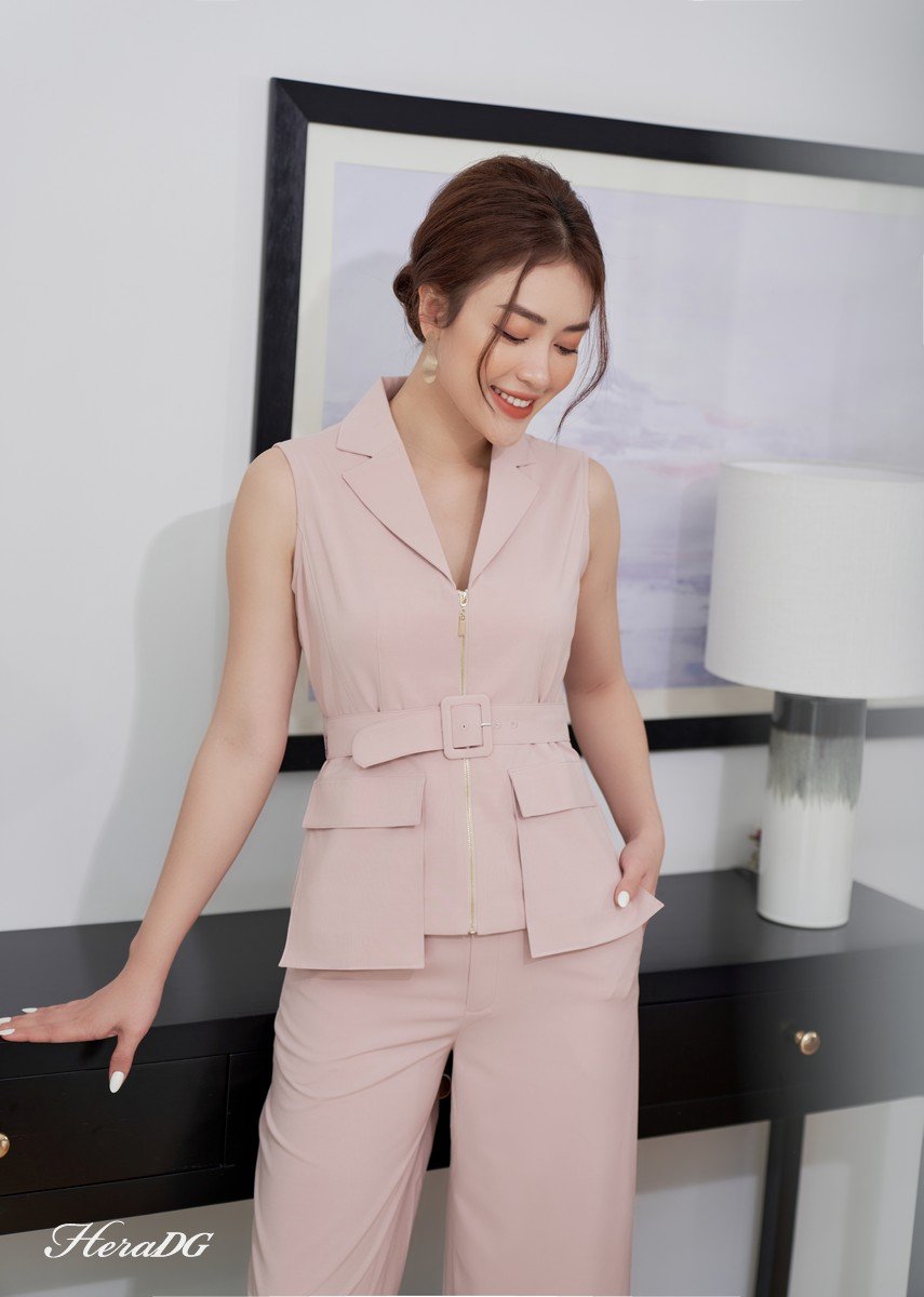 Áo kiểu cổ 2 ve ốp túi