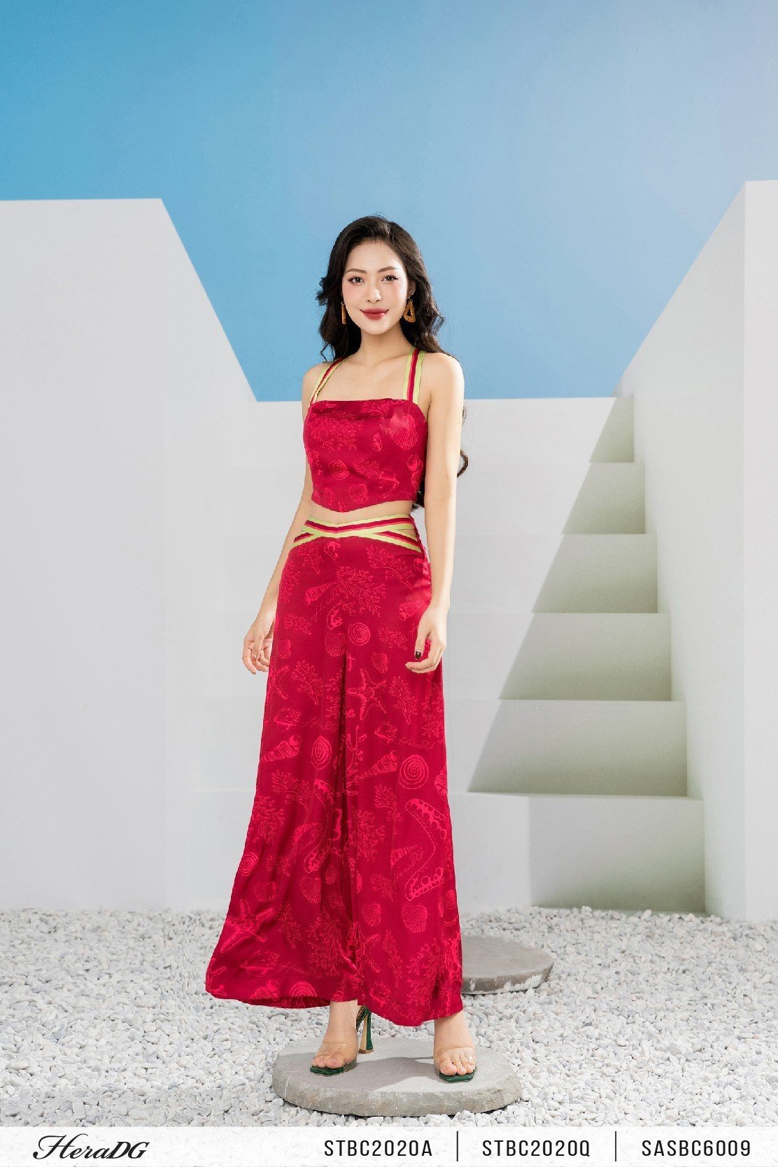 Áo 2 dây phối kẻ