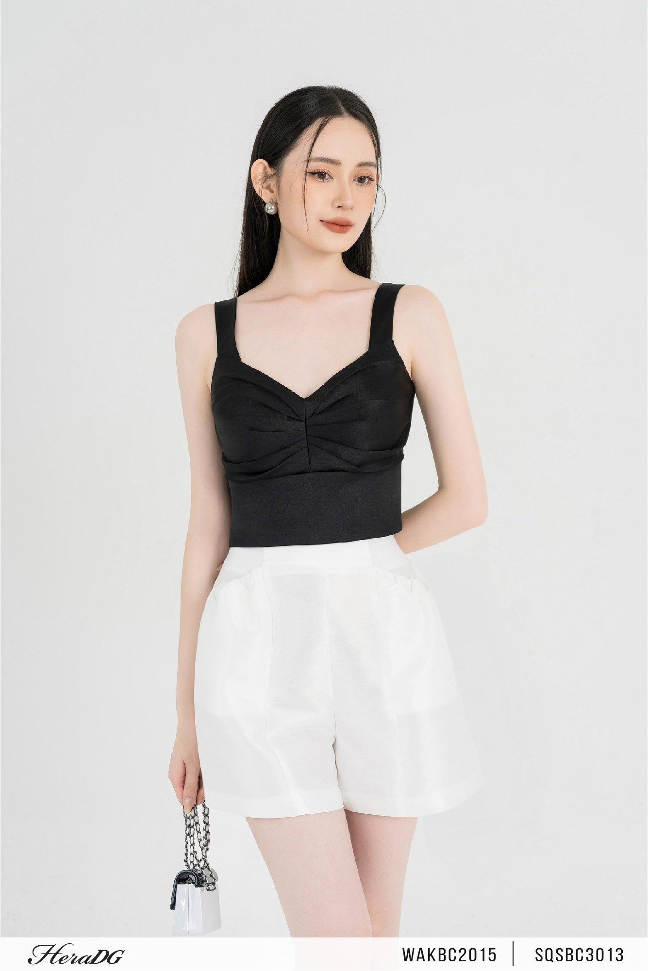 Áo 2 dây xếp ly ngực