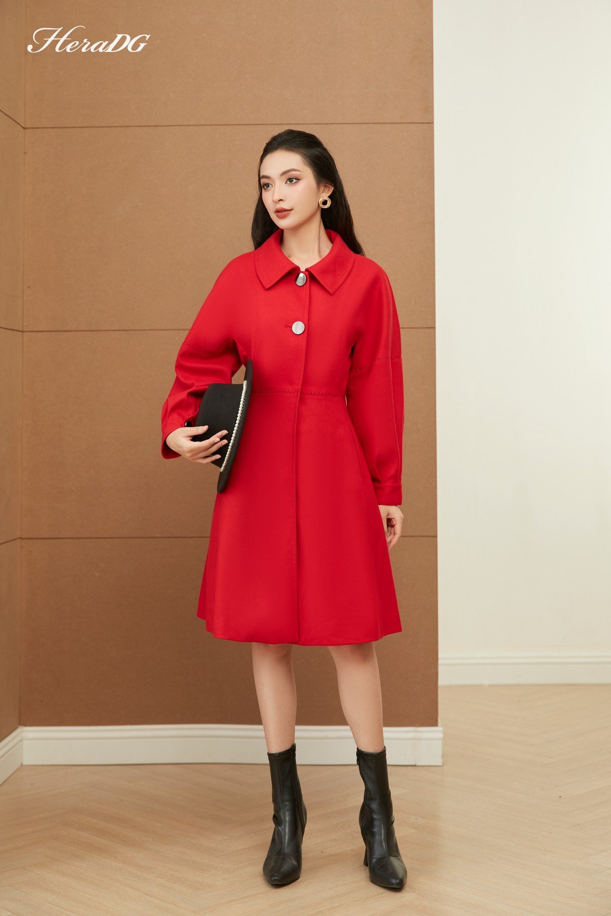 Áo khoác dáng dài diễu chỉ