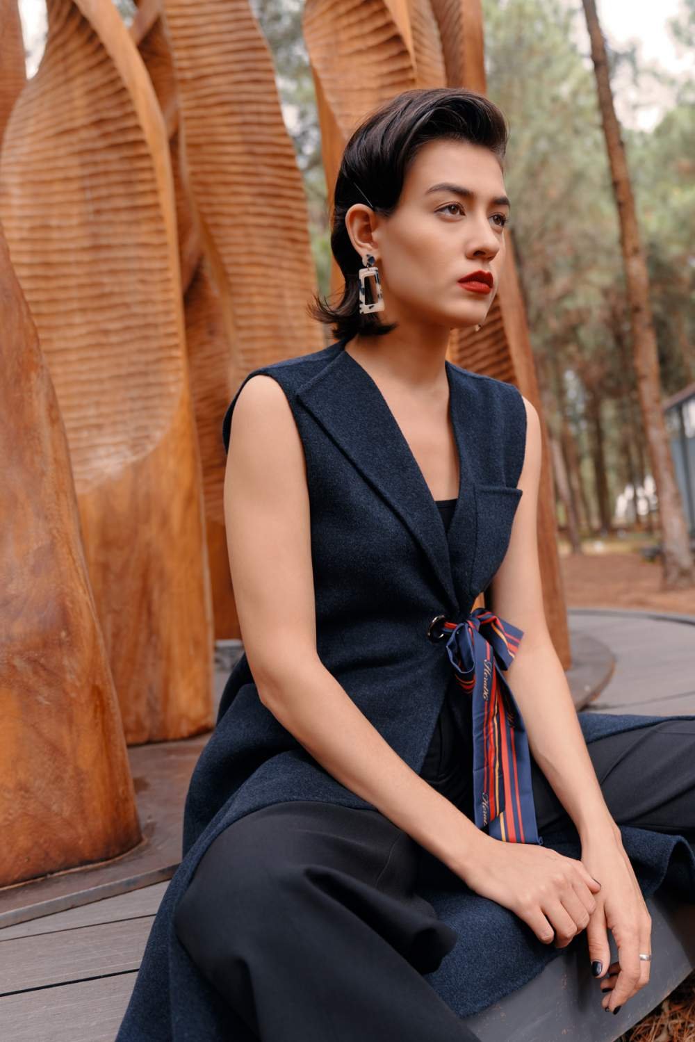 Áo dạ khâu tay gile