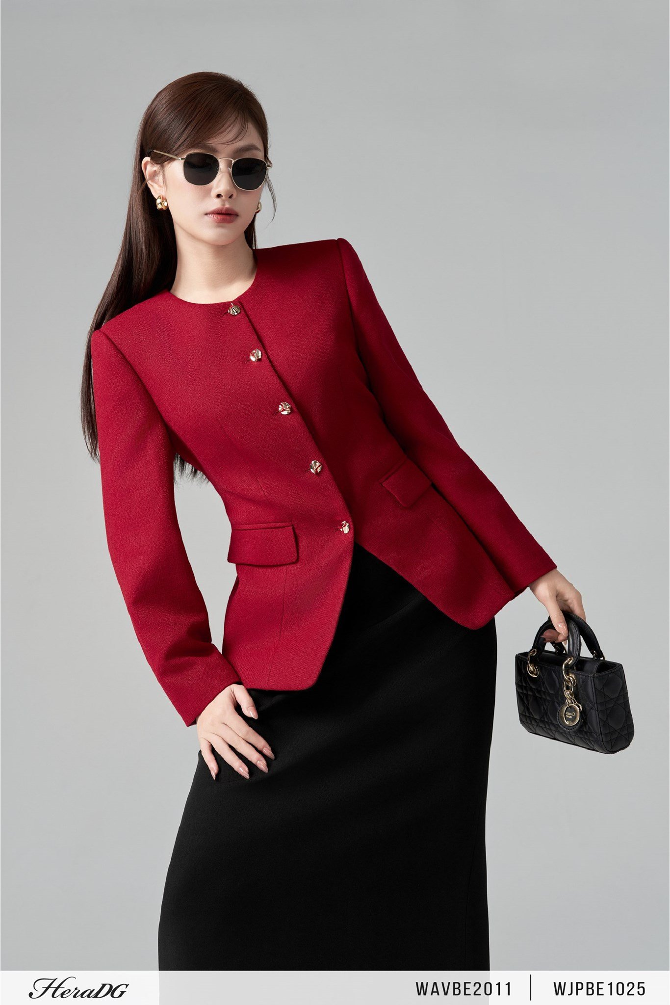 Áo vest dạ tweed dáng ôm
