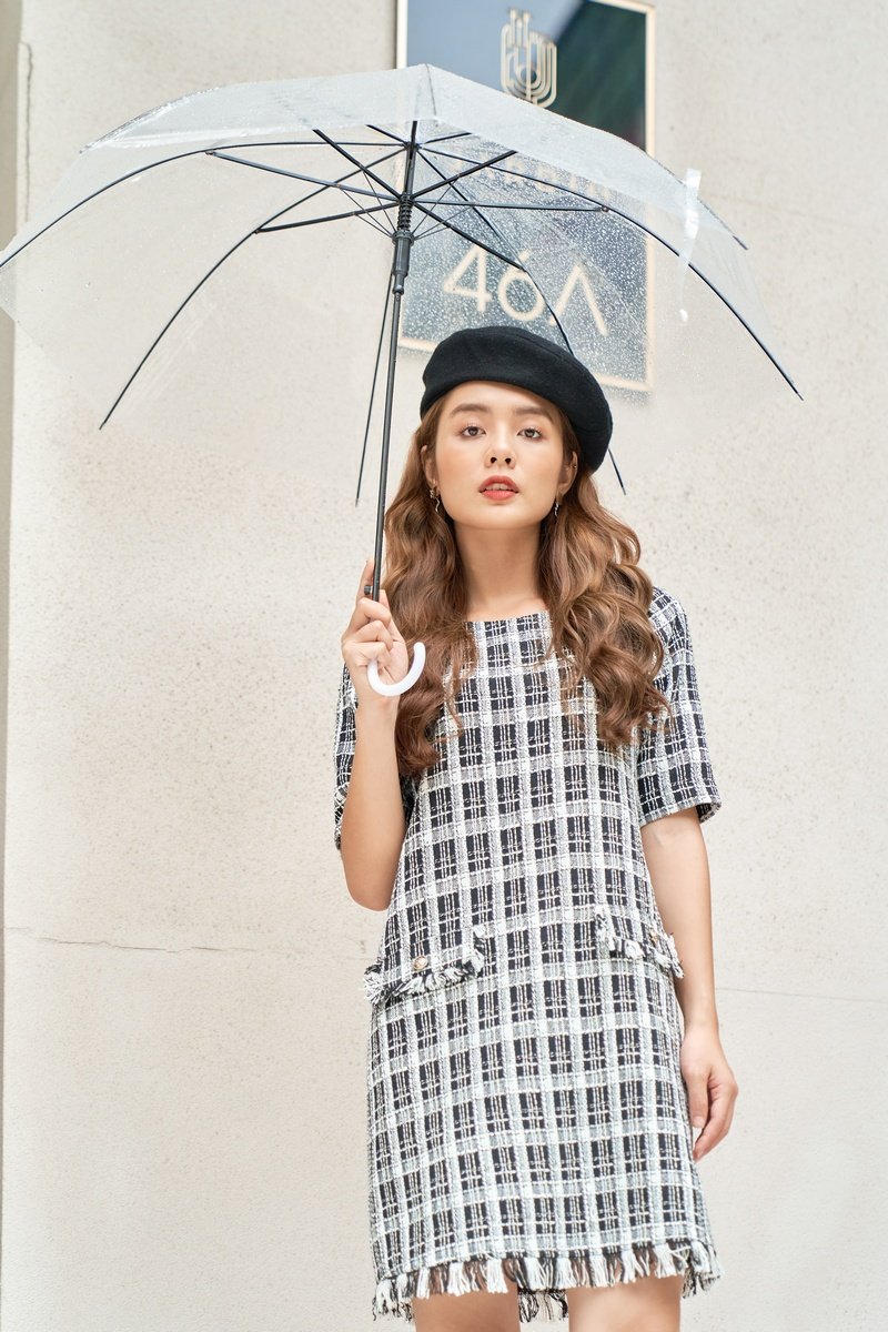 Đầm suông tweed