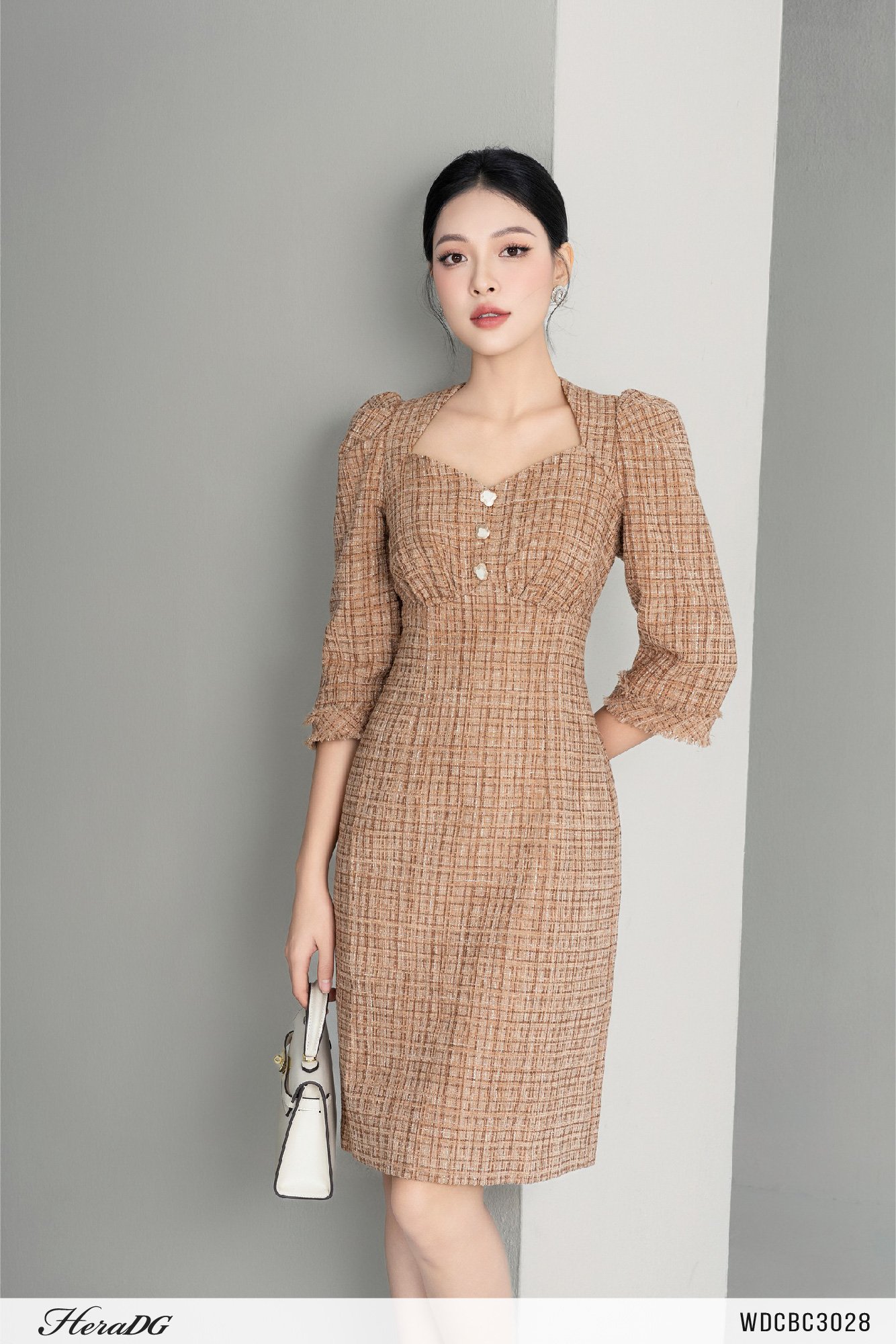 Đầm tweed dáng A
