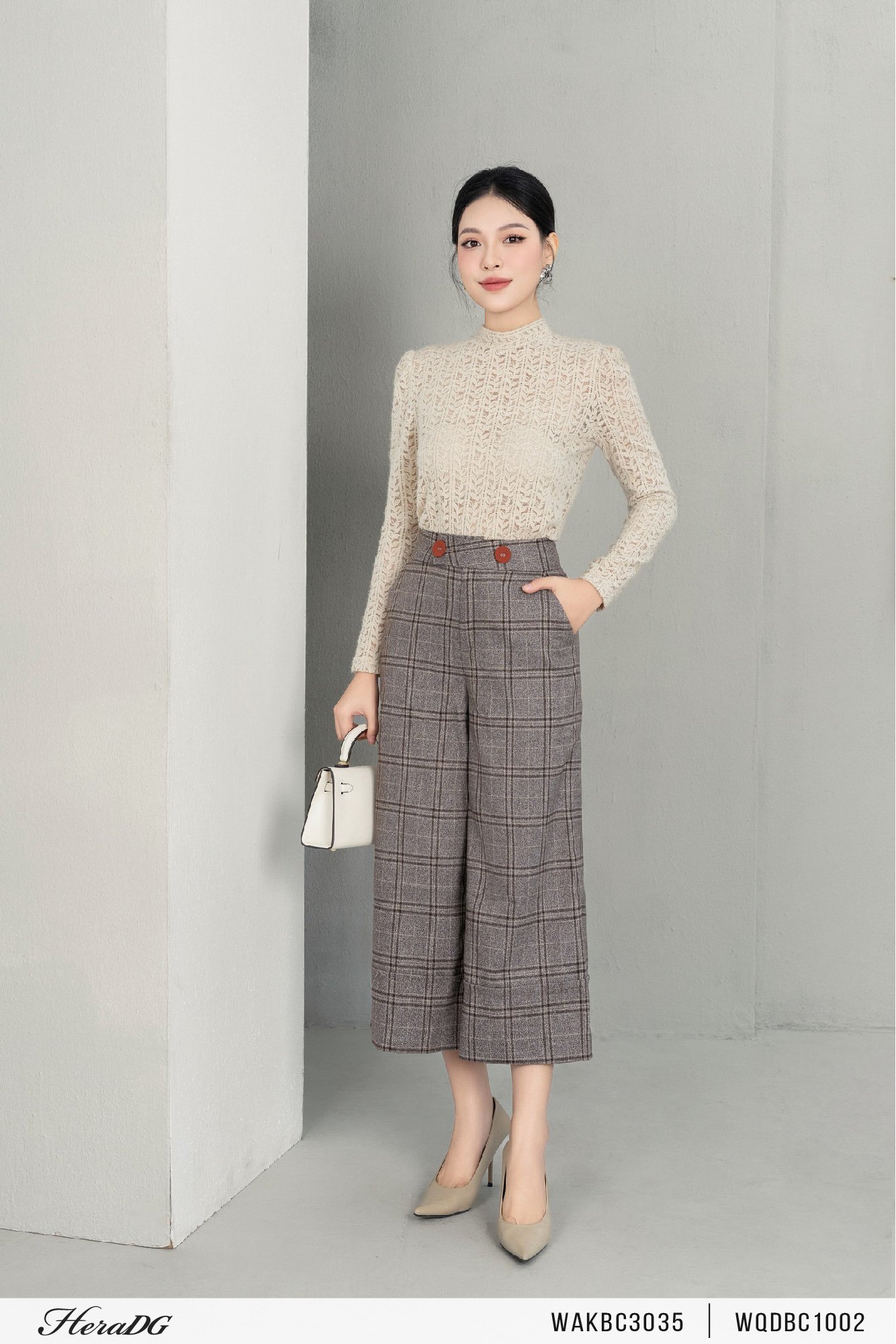 Quần suông gấu lơ vê