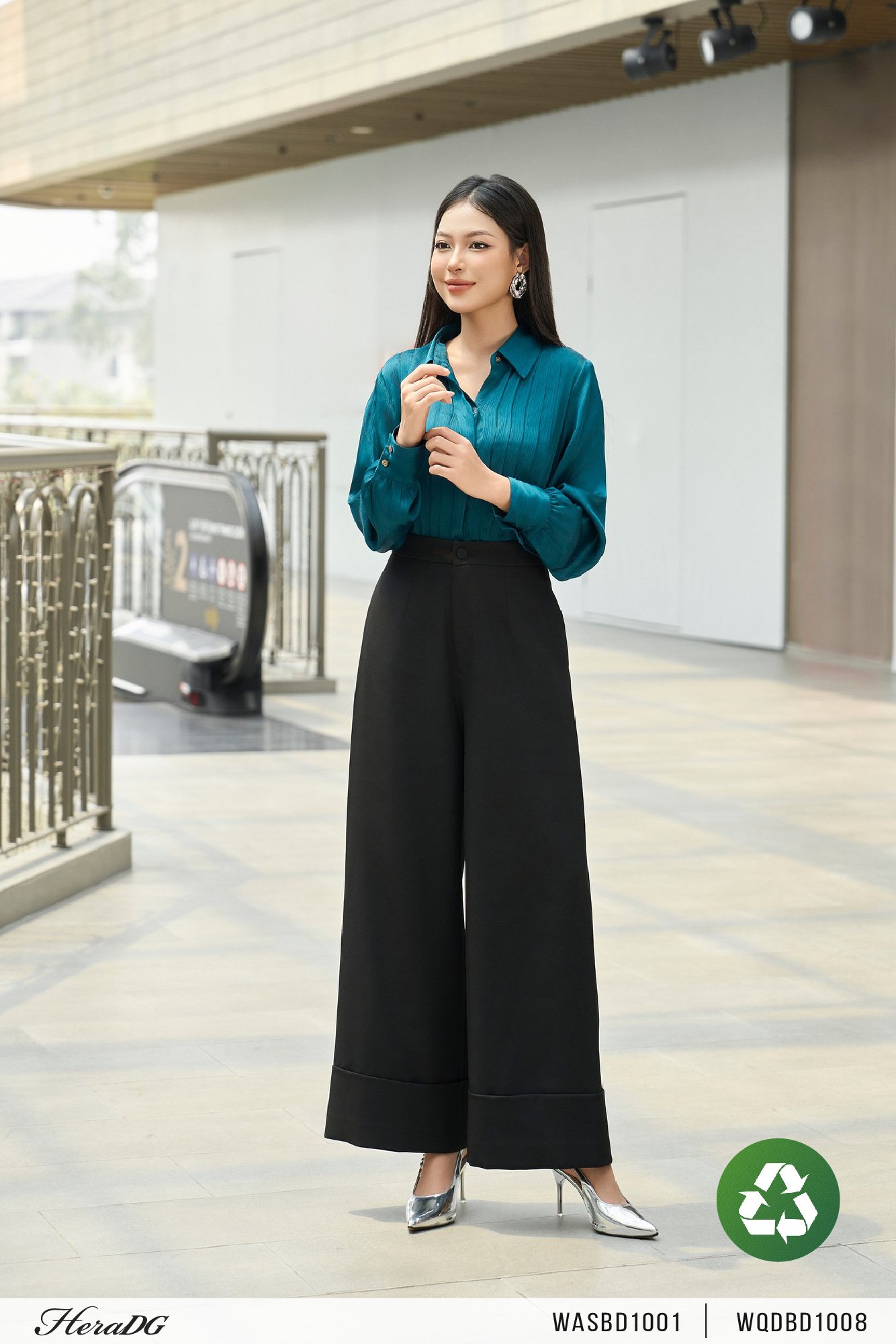 Quần suông gập lơ vê gấu
