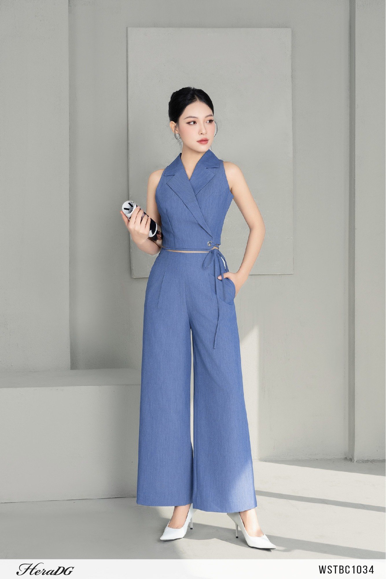 Set gile cổ vest sát nách cổ vest