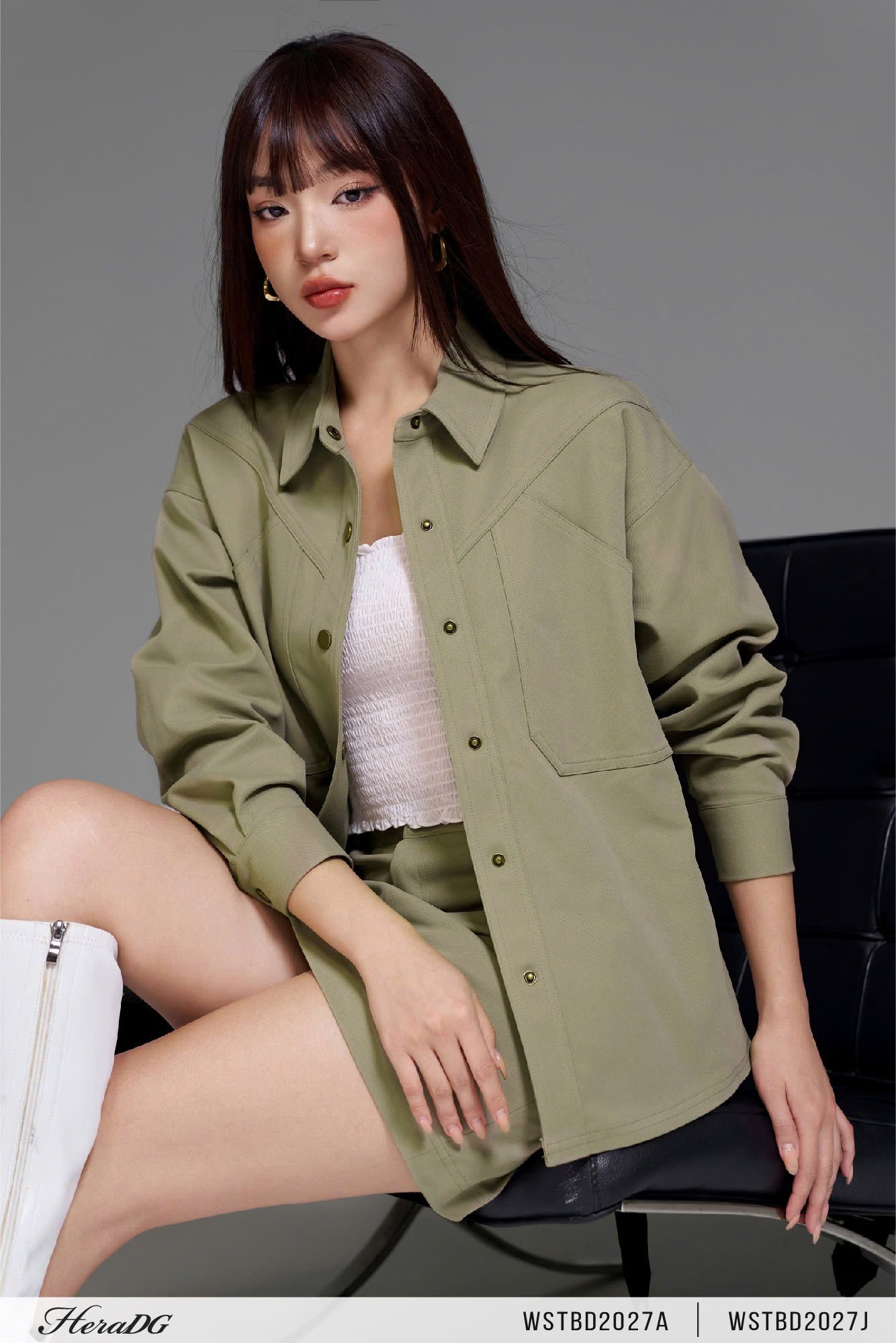 Áo khaki cổ đức, dáng rộng