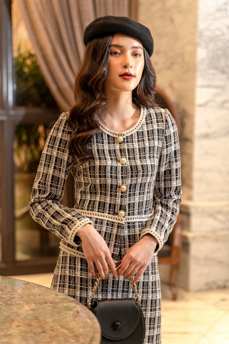 Áo khoác lửng cổ tròn